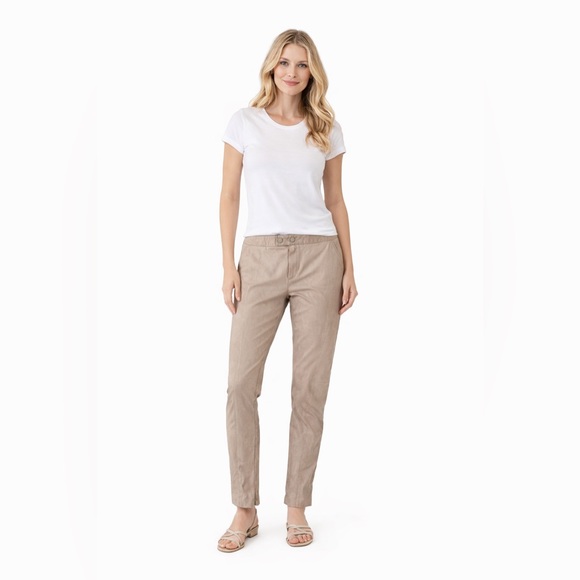 Vince Pants - VINCE Size 8 Beige Cropped Tapered Casual  Pants Preppy Career Office RN#106730